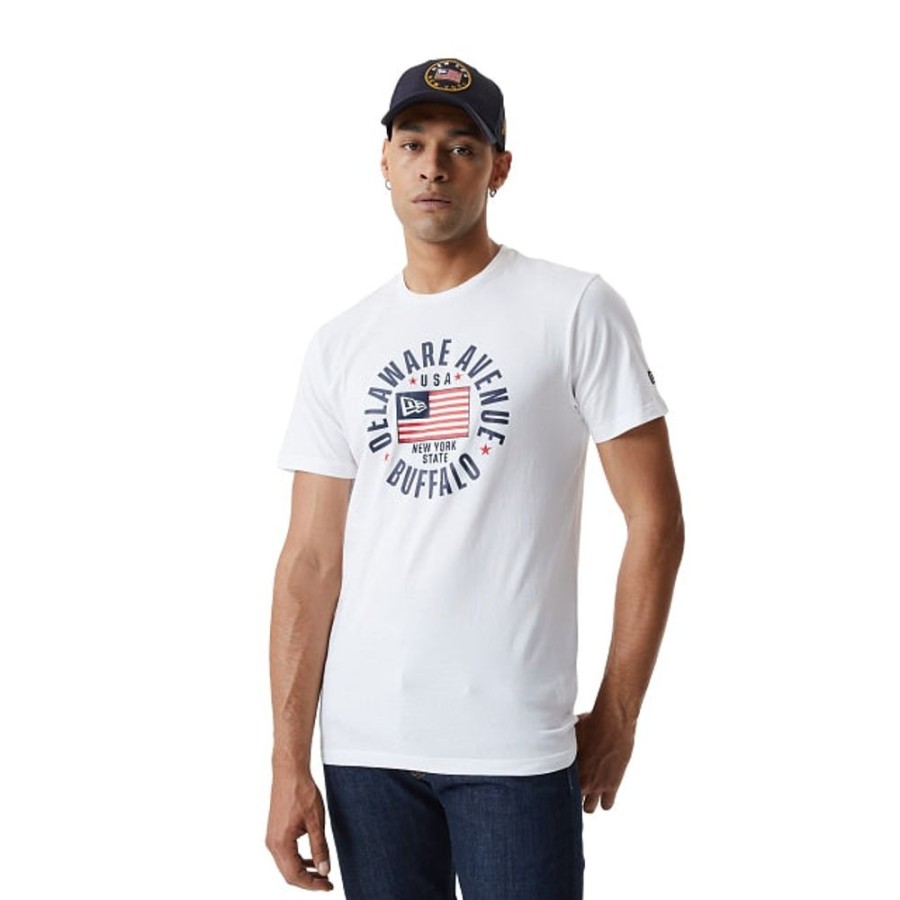 Ropa New Era | Playera Manga Cortanew Era Reto American Flag Blanca