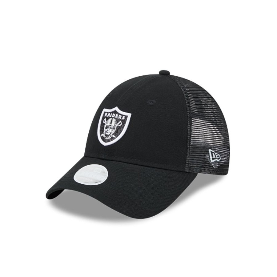 Gorras New Era | Las Vegas Raiders Nfl Logo Sparkle 9Forty Trucker Snapback Para Mujer