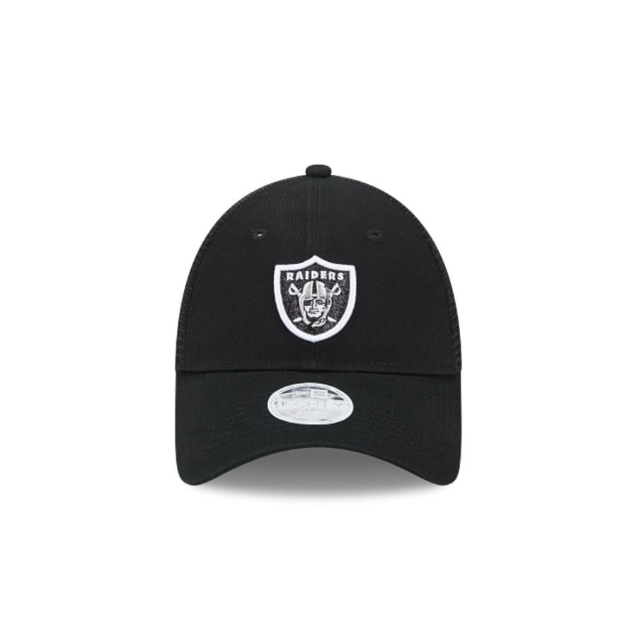 Gorras New Era | Las Vegas Raiders Nfl Logo Sparkle 9Forty Trucker Snapback Para Mujer