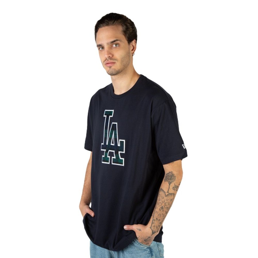 Ropa New Era | Playera Manga Corta Los Angeles Dodgers Mlb Black Watch Tartan