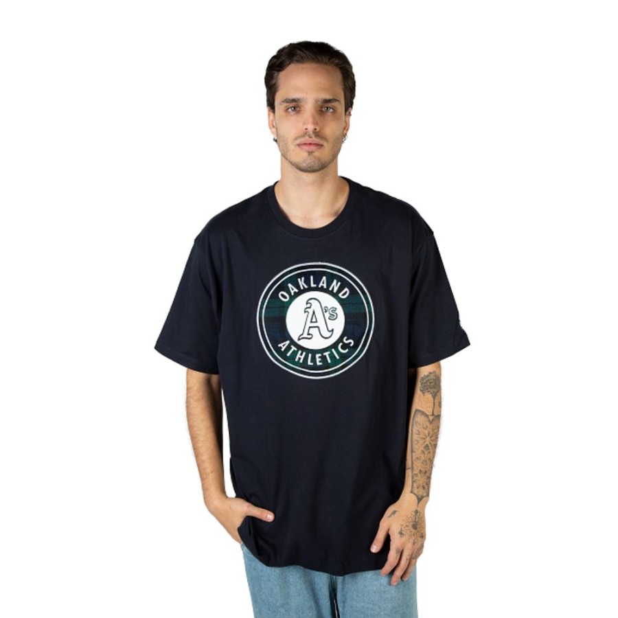 Ropa New Era | Playera Manga Corta Oakland Athletics Mlb Black Watch Tartan