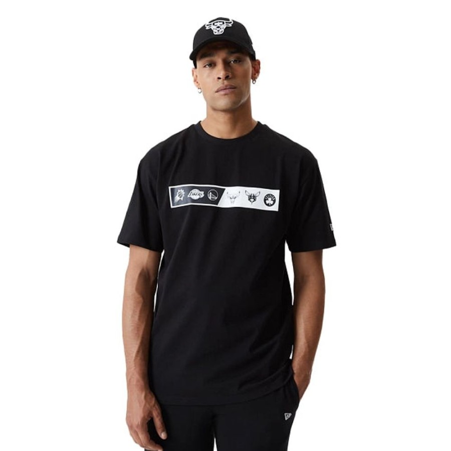 Ropa New Era | Playera Manga Corta Logo Nba Oversized East/West Negra