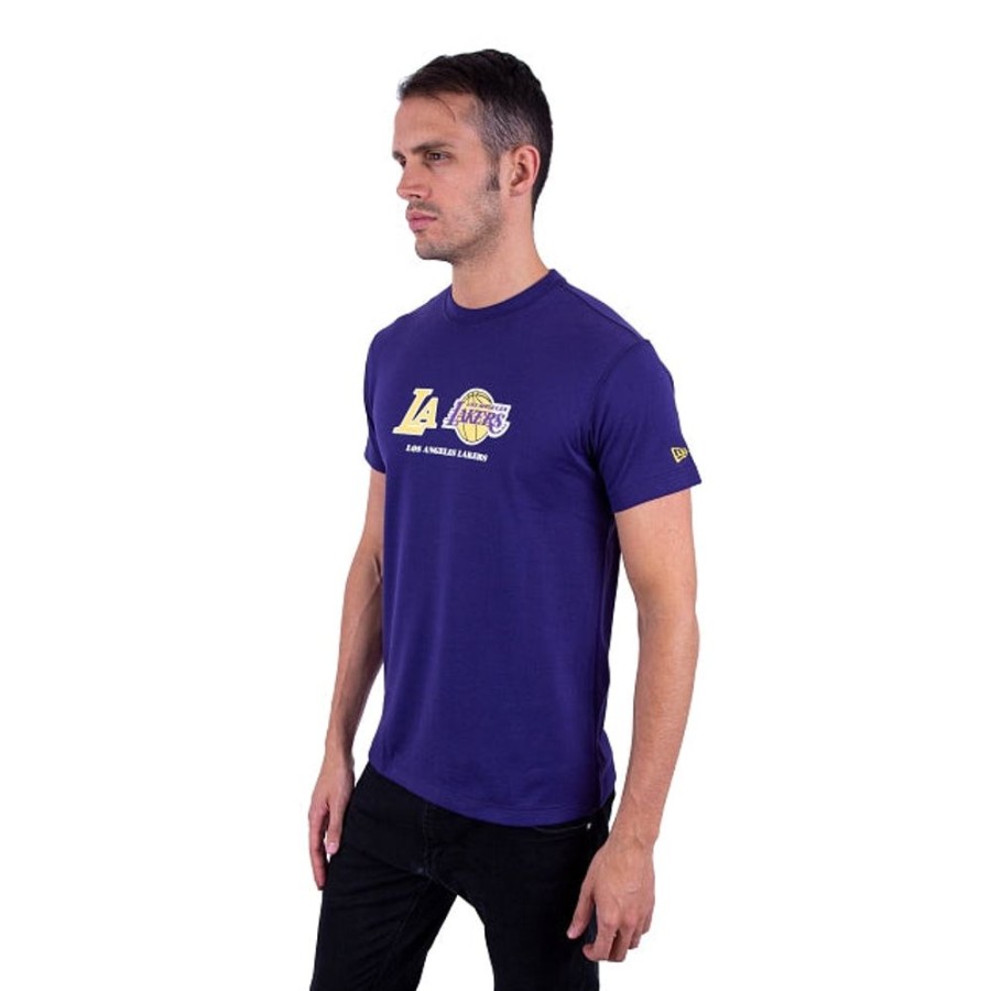 Ropa New Era | Playera Manga Corta Los Angeles Lakers Nba Double Logos Coolera Tech.