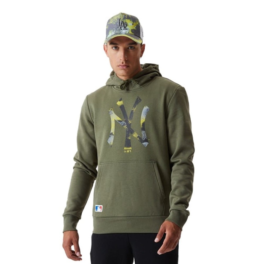 Ropa New Era | Sudadera New York Yankees Camo Infill Verde Militar French Terry Brushed Back Fleece