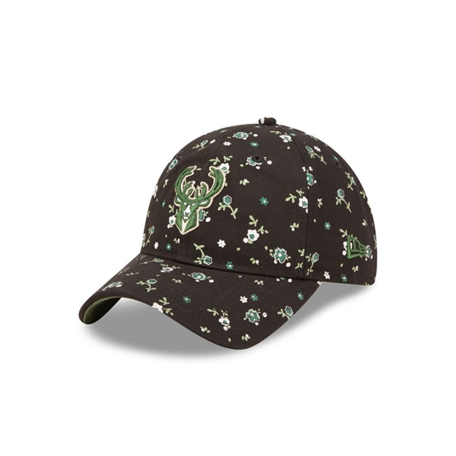 Gorras New Era | Milwaukee Bucks Women'S Floral 9Twenty Strapback Para Mujer