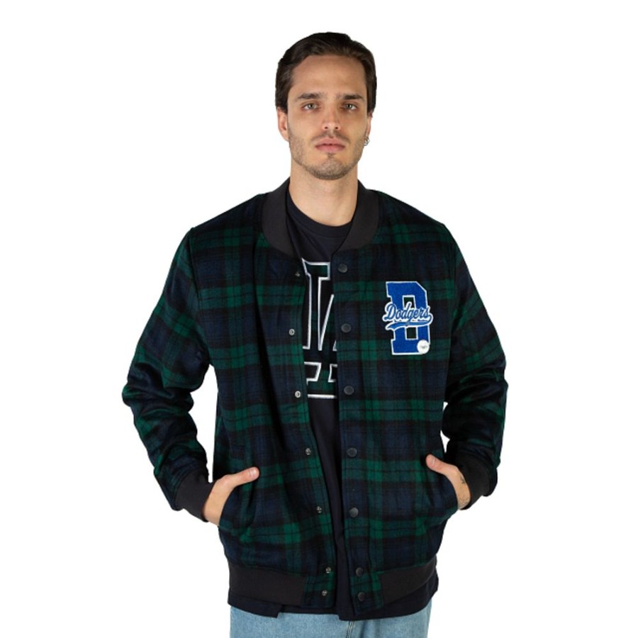 Ropa New Era | Chamarra Los Angeles Dodgers Mlb Black Watch Tartan