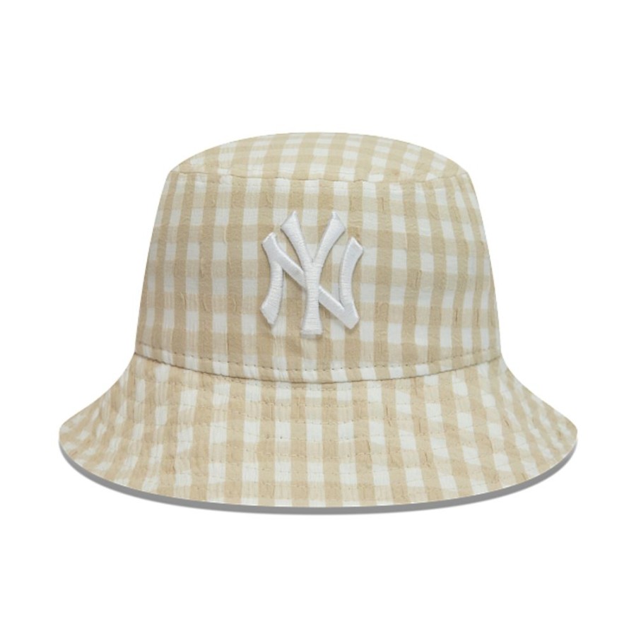 Gorras New Era | New York Yankees Mlb Gingham Women'S Collectionbucket Beige Para Mujer