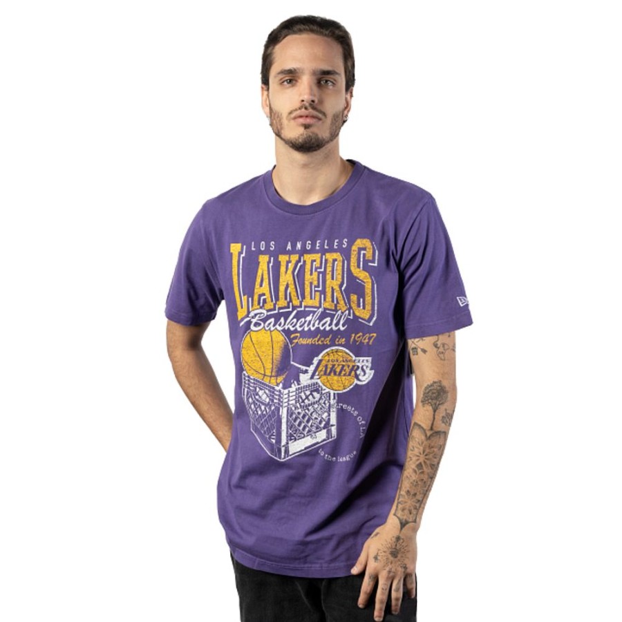 Ropa New Era | Playera Manga Corta Los Angeles Lakers Nba Old School Sport