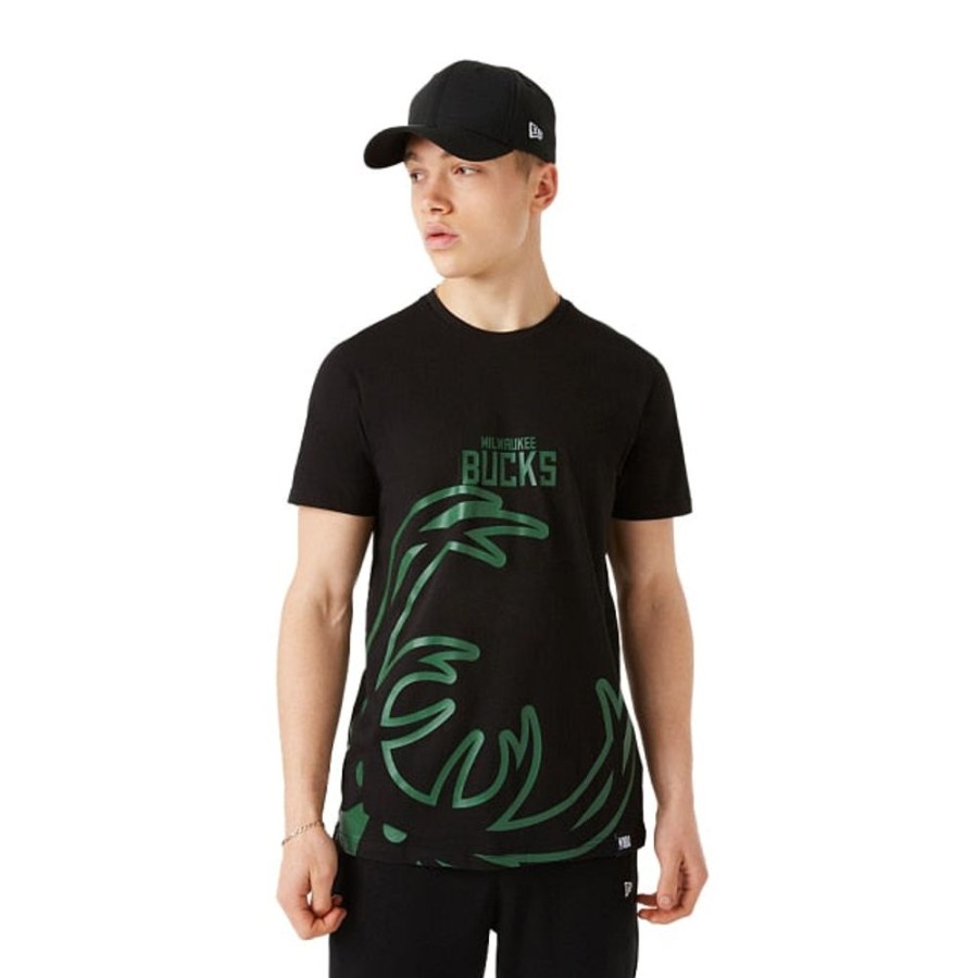 Ropa New Era | Playera Manga Corta Milwaukee Bucks Nba Enlarged Logo