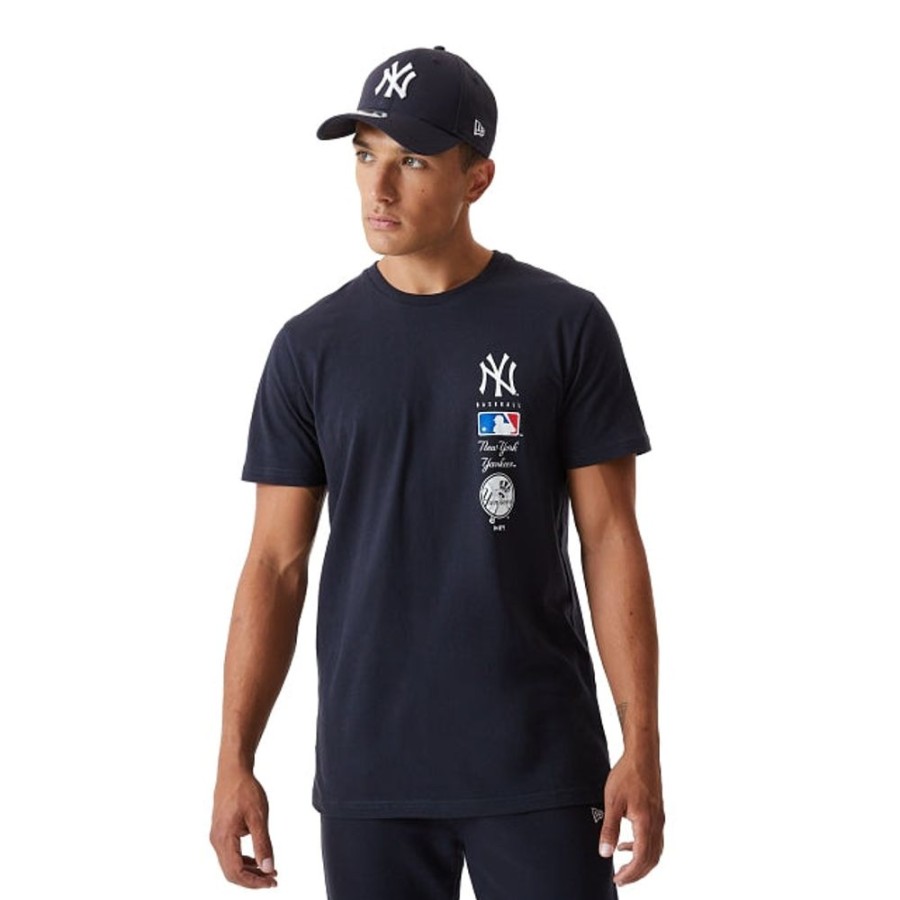 Ropa New Era | Playera Manga Corta New York Yankees Mlb Stacked Logo Navy