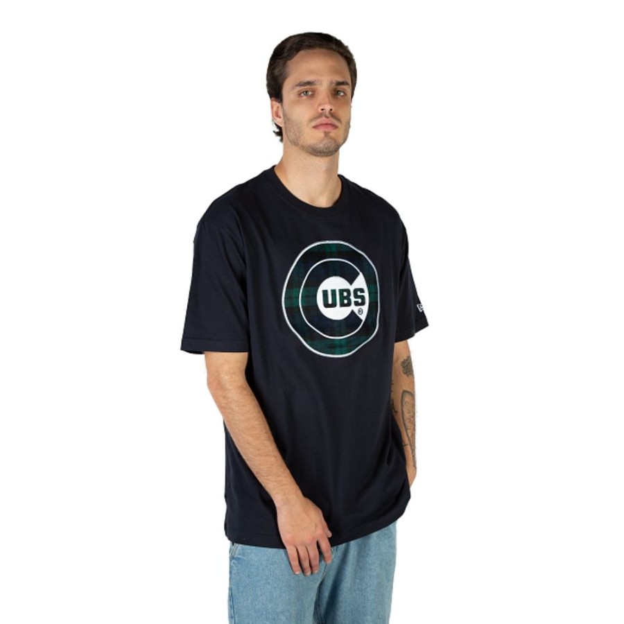 Ropa New Era | Playera Manga Corta Chicago Cubs Mlb Black Watch Tartan