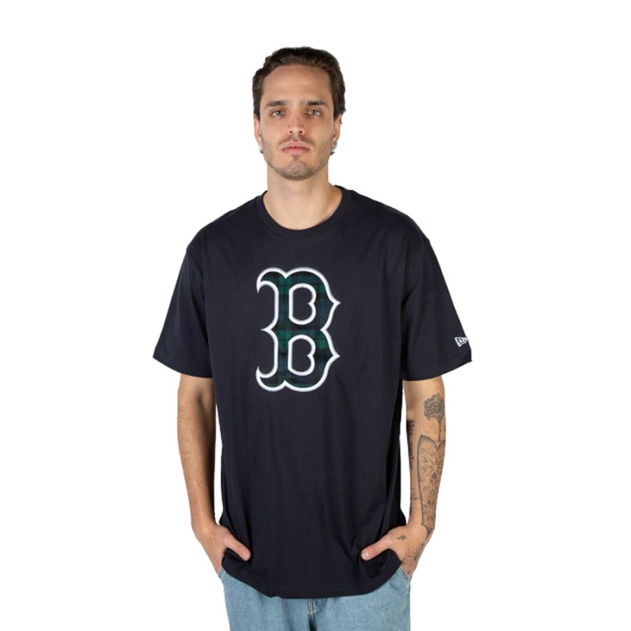 Ropa New Era | Playera Manga Corta Boston Red Sox Mlb Black Watch Tartan