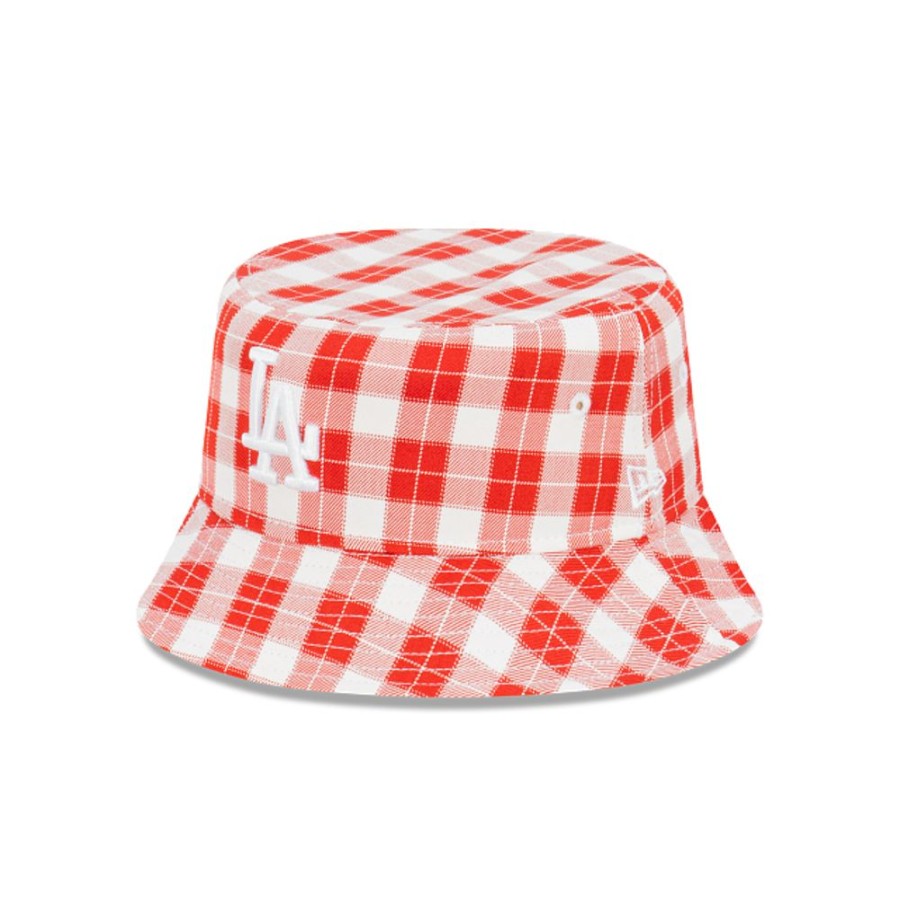 Gorras New Era | Los Angeles Dodgers Mlb Plaid Bucket Rojo