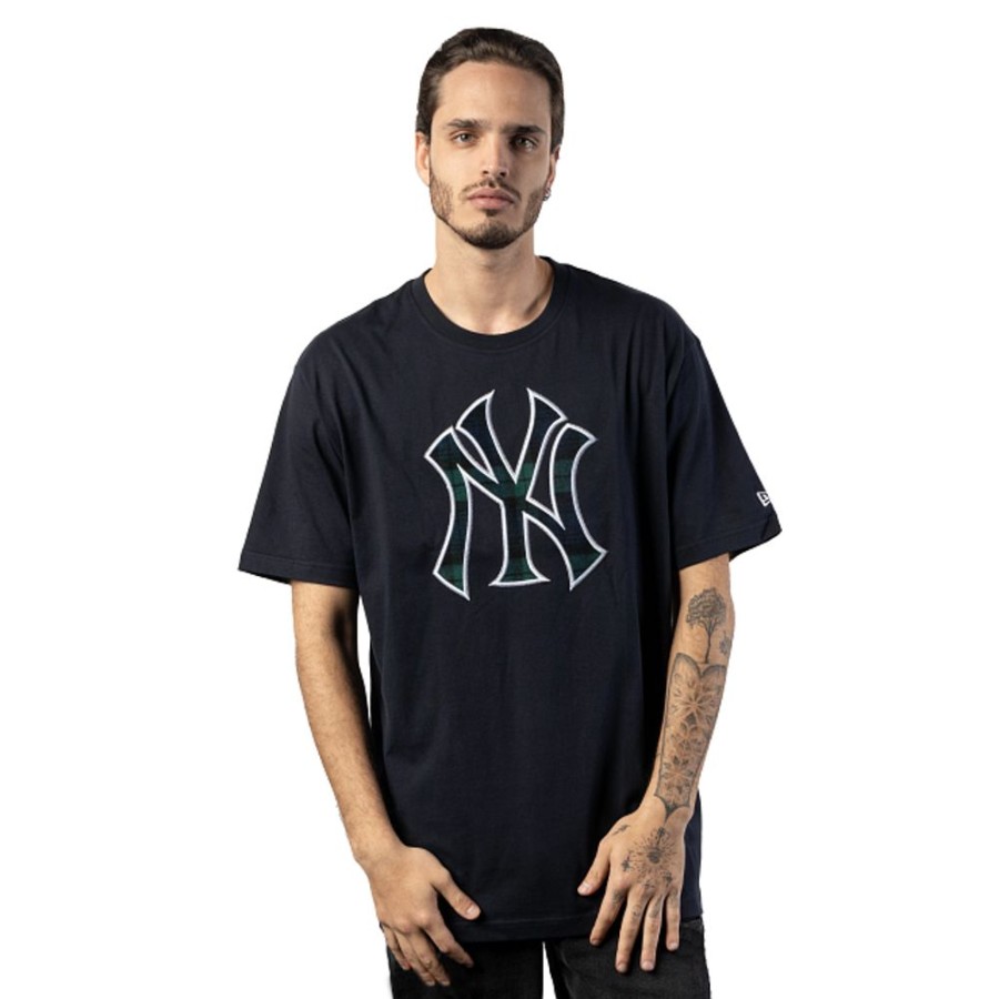 Ropa New Era | Playera Manga Corta New York Yankees Mlb Black Watch Tartan