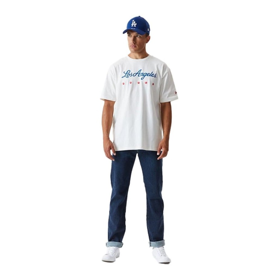 Ropa New Era | Playera Manga Corta Los Angeles Dodgers Mlb Heritage Oversized Blanca