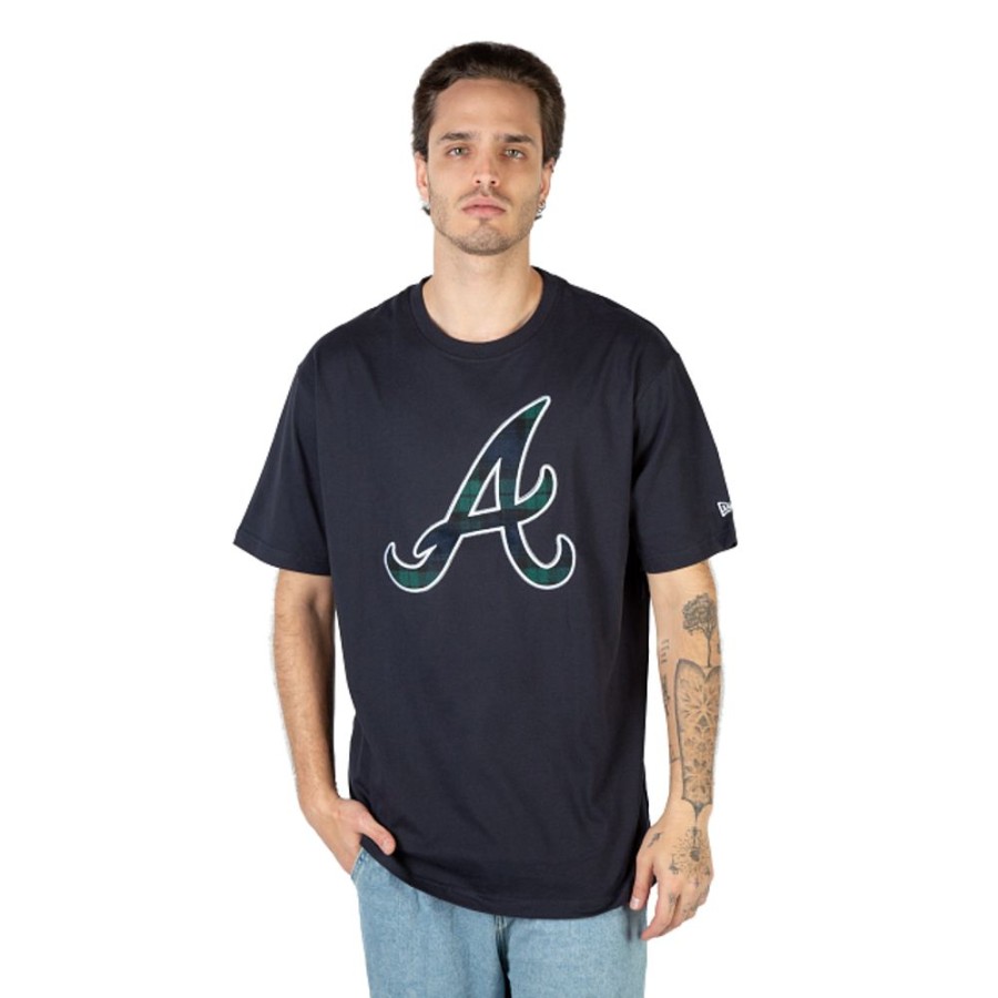 Ropa New Era | Playera Manga Corta Atlanta Braves Mlb Black Watch Tartan